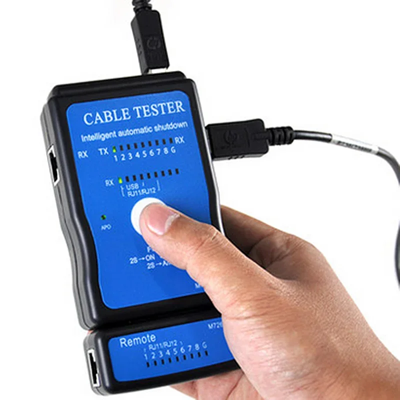 Tester per cavi di rete RJ45 RJ11 RJ12, tester per cavi Cat6 UTP LAN Categoria 5, cavo di rete, rilevatore di linea telefonica, strumento di tracciamento