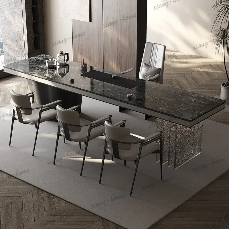 LD Nordic Creative High-End Sintered Stone Table Modern Minimalist Office   Senior Business Furniture escritorio
