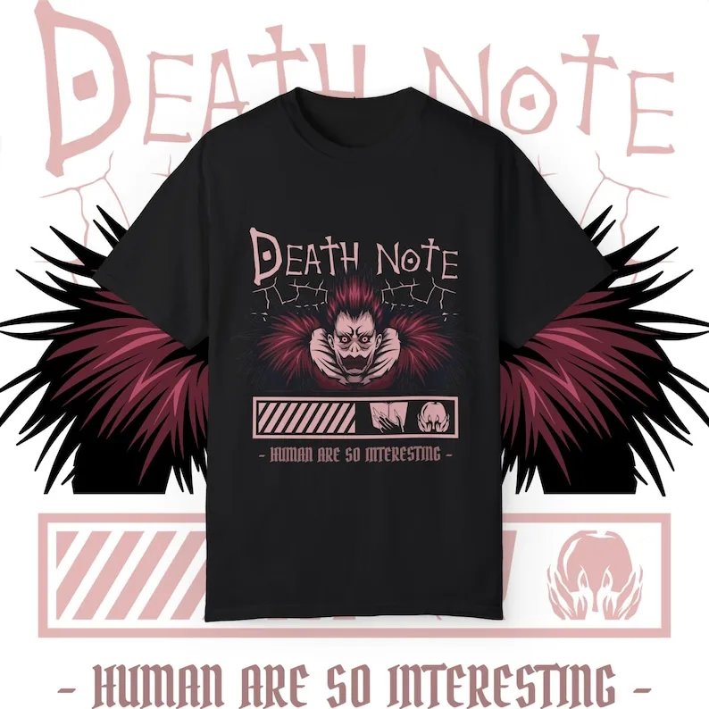 Japanese Anime Death Note Japanese Streetwear Shirt Anime Merch Y2k Clothes Japanese Streetstyle tshirt Japan Manga T-shirt