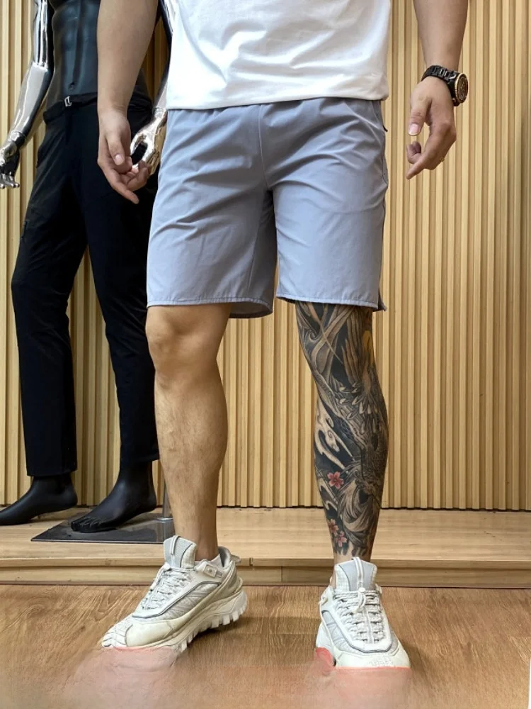 

Outdoor Lightweight Men's Sporty Quick-Drying Elastic Shorts Casual Straight Leg Five-Quarter Length Nylon Spandex Blend
