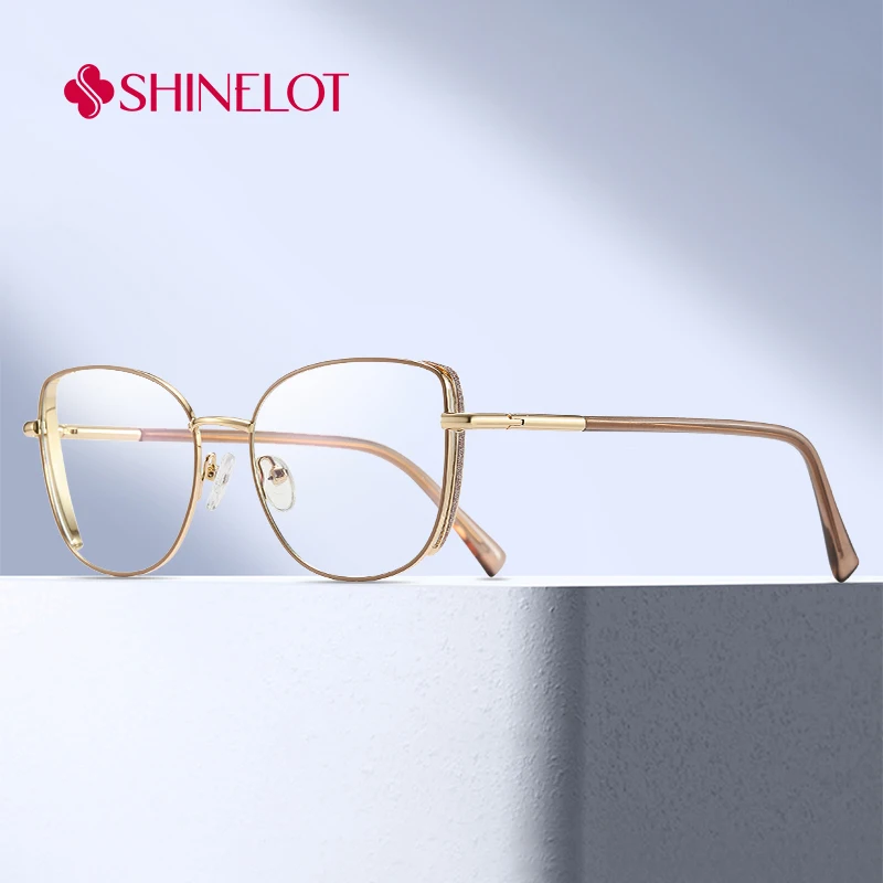 

91722 New Craft Oval Cat Eye Eyeglasses Frame Female Optical Glasses Full Frame Bluelight Blocking College Girls Eyewear