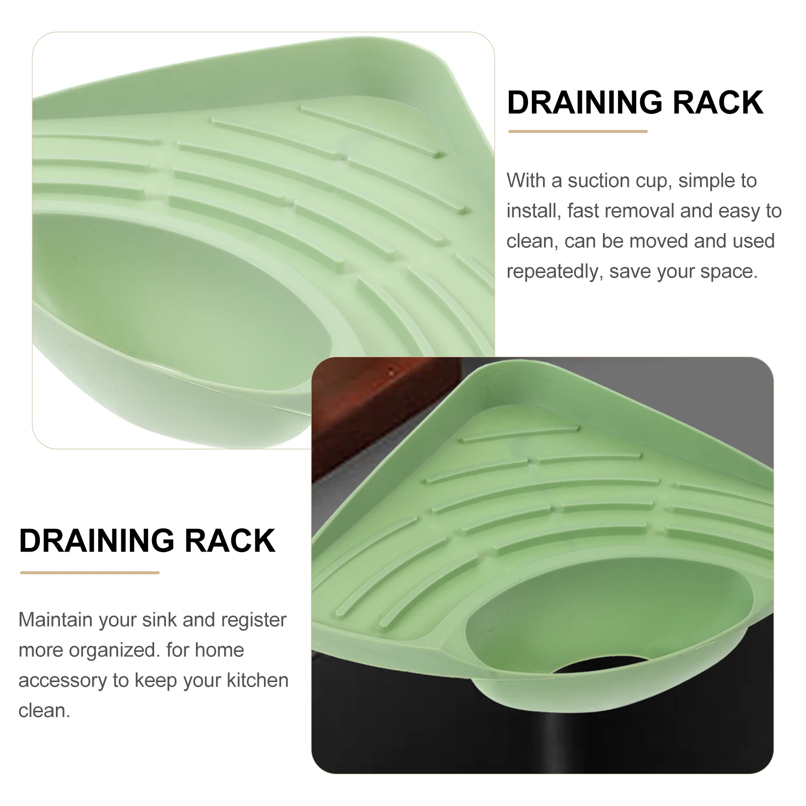 

Sponge Suction Kitchen Sink Soap Brush Organizer Plastic Drain Sponge Holder Suction Rack For Bathroom Green