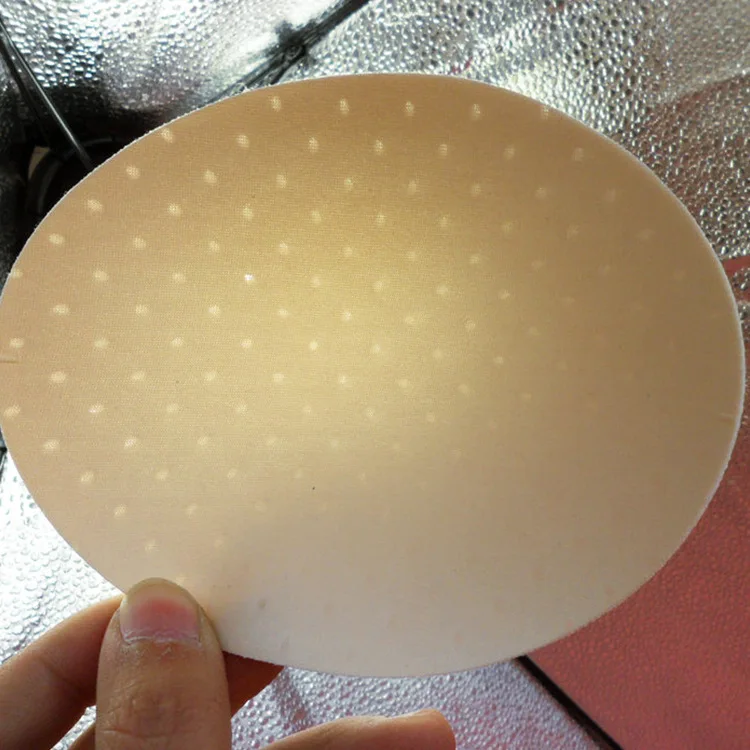 

Wholesale 25 pairs Sports Underwear Insert Small Hole Oval Thin Style Skin Color Sponge Breathable Chest Bra Pad