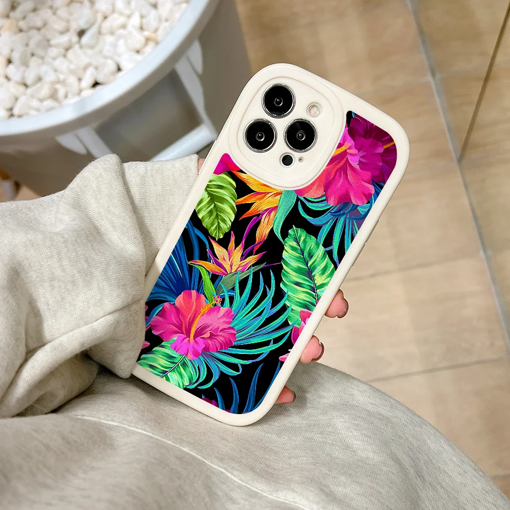 Drive You Mad Hibiscus Pattern Phone Case For IPhone 11 12 13 14 15 Plus Pro Max PU Leather Silicon Soft Cover