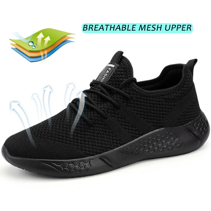 Zapatillas de deporte informales para hombre, zapatos transpirables y cómodos para caminar, con cordones y antideslizantes, atléticos, para correr, tenis, talla grande 39-50