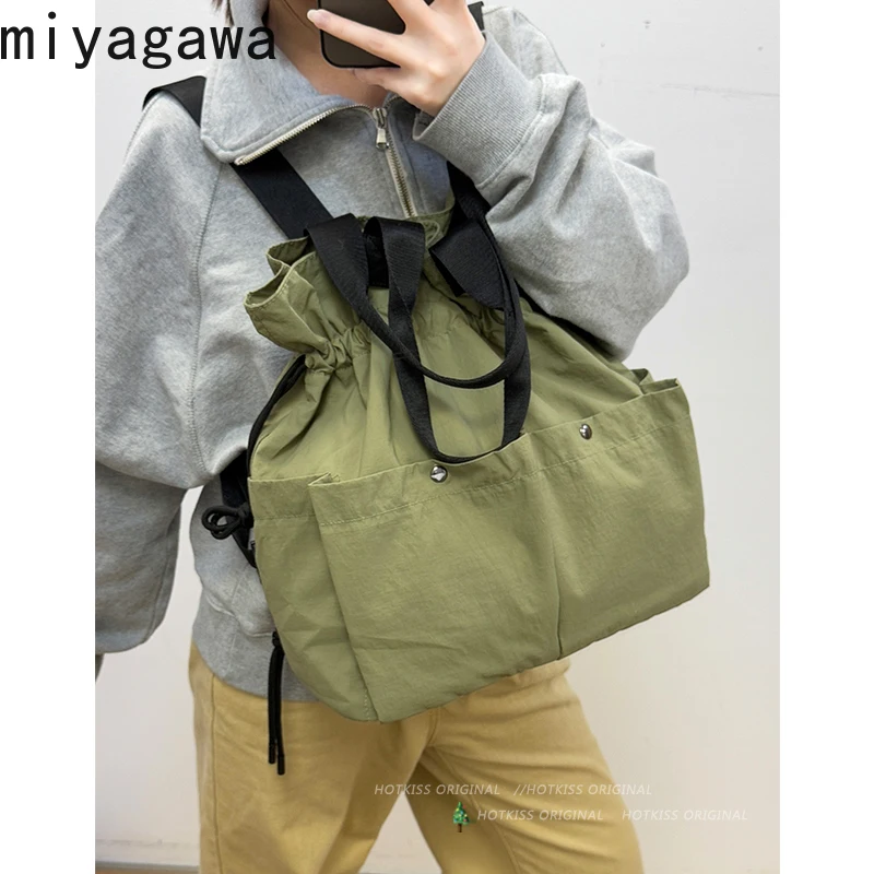 

Miyagawa повседневная сумка-тоут из нейлоновой ткани для женщин, новый универсальный рюкзак большой вместимости для пригородных поездок