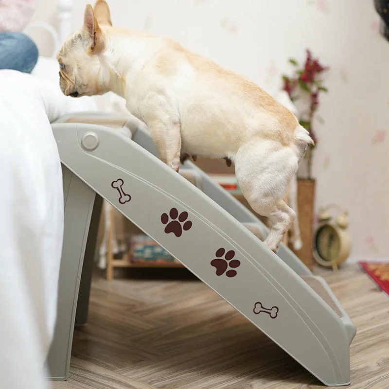 Folding Plastic Pet Stairs Durable Non-Slip Stairs for High Beds Indoor and Outdoor Use for Dogs and Cats Safe Climbing