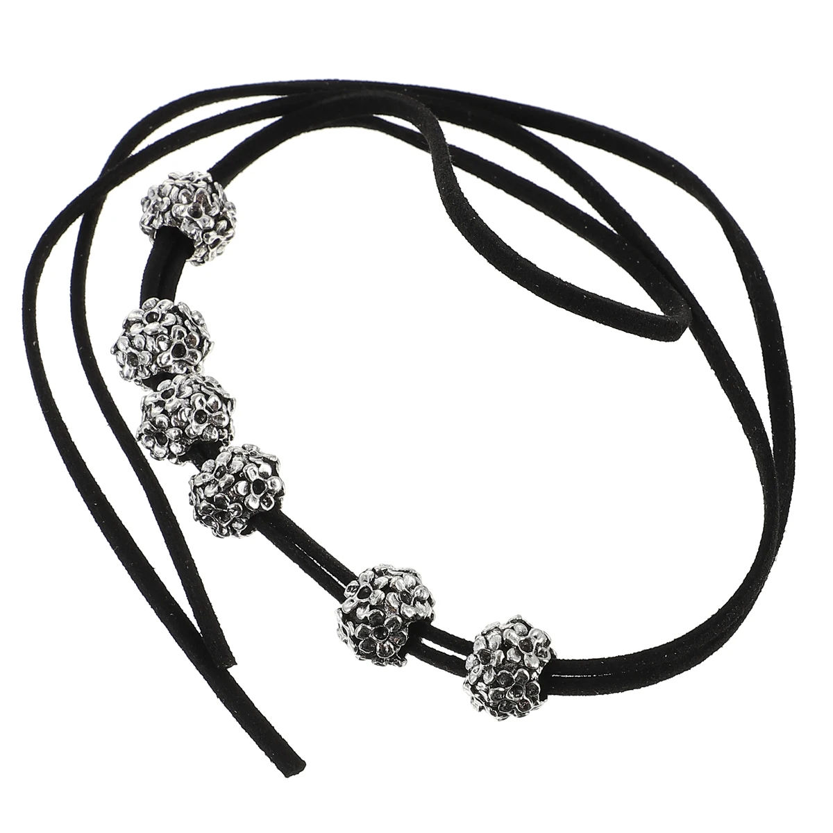 

2 Pcs Skull Accessories Black Ties DIY Rope Alloy Durable Bead Braid Girls Hair Ring Halloween Carnival Party Hair Tools