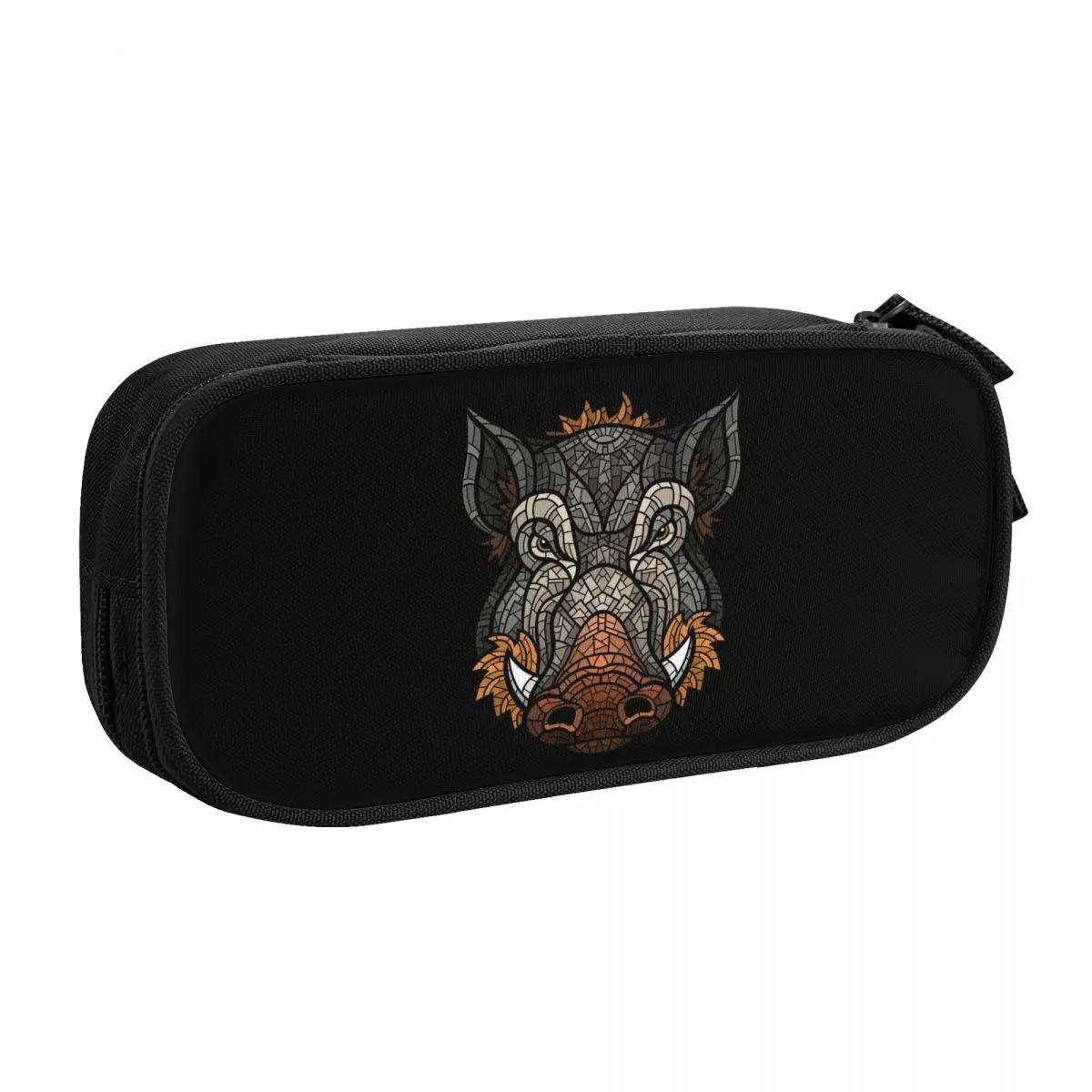 Custom Wild Boar Feral Pig Pencil Cases for Girl Boy Big Capacity Pen Box Bag School Accessories