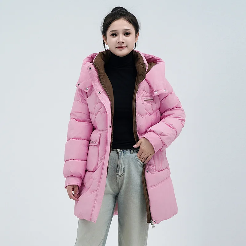 

WINTER WARM JACKET Solid Hooded PLUS SIZE Cotton Coat Zipper COAT Ladies' Warm Puffer Jacket Winter Fashion Versatile Outwear