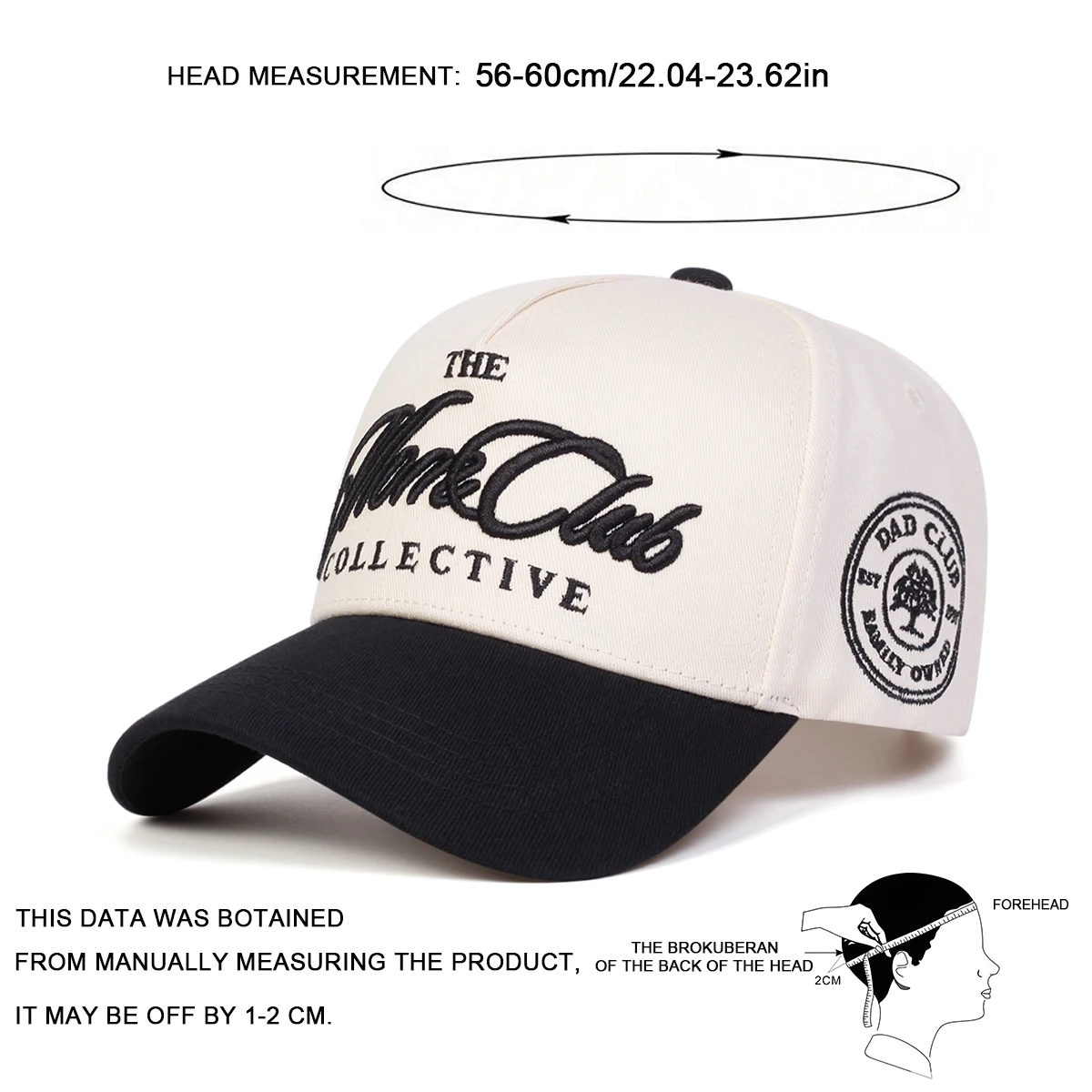 Unisex THE MARE CLUB COLLECTIVE Baseballkappen mit Stickerei, Frühling und Herbst, für den Außenbereich, verstellbare Freizeithüte, Sonnenschutzhut, Sportkappe – Detail 8