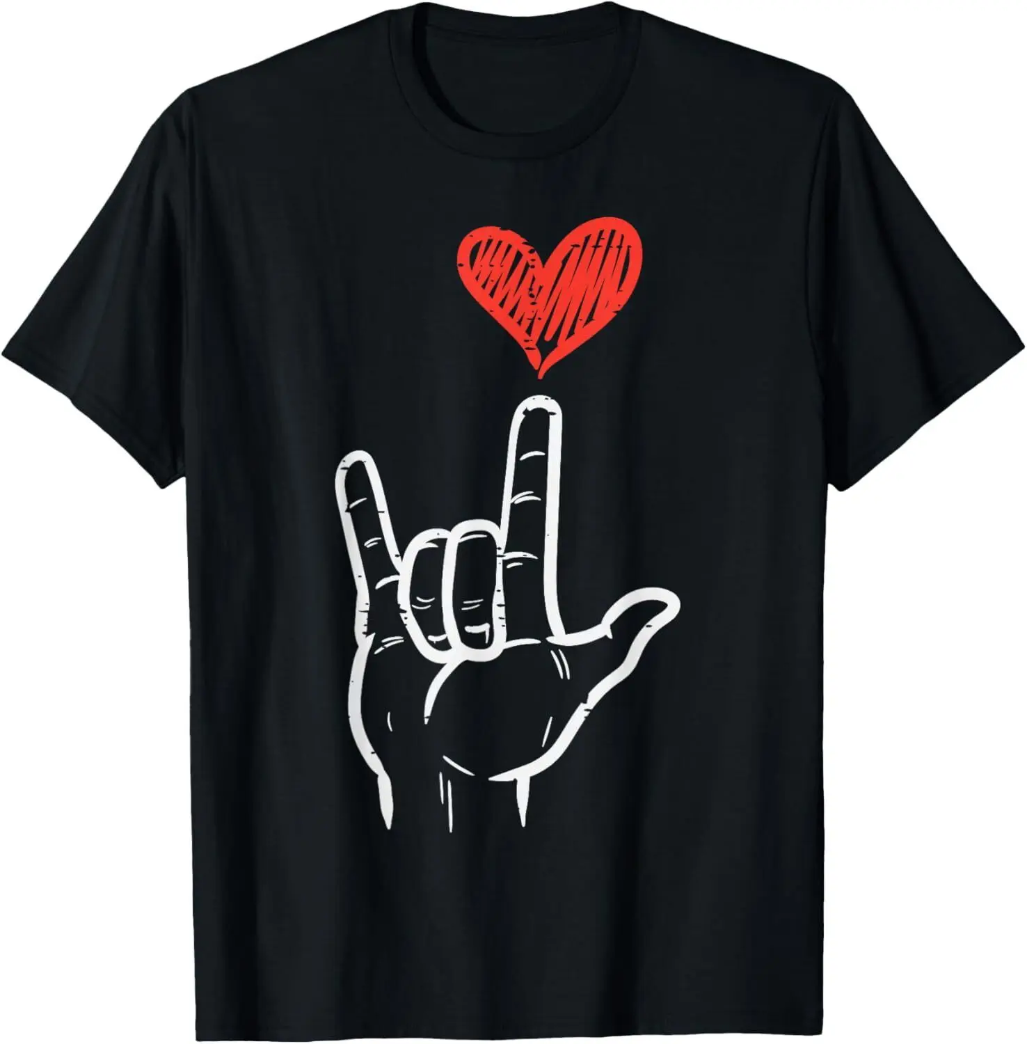 Valentines Day I Love You Hand Sign ASL Heart Women Kids Men T-Shirt Hoodie