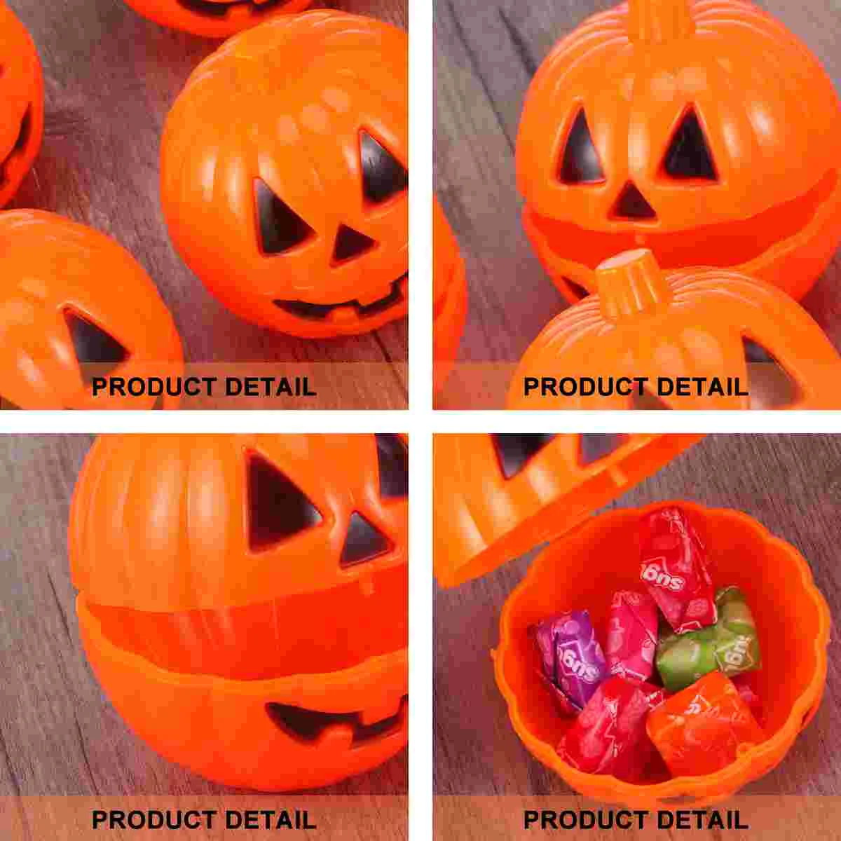 6 Pcs Halloween Small Pumpkin Props Containers Storage Cupcake Decorations Outdoor