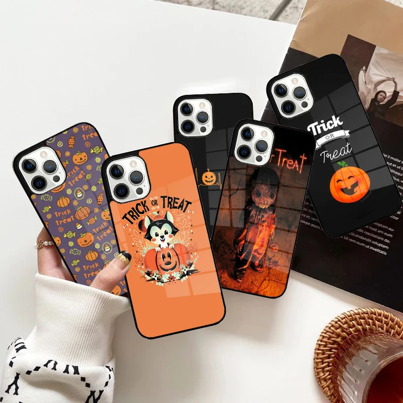 Halloween Trick or Treat Horror Phone Case Magnetic for iPhone 15 16 14 13 Pro Max 11 12 Mini Magsafe Wireless Charging Cover