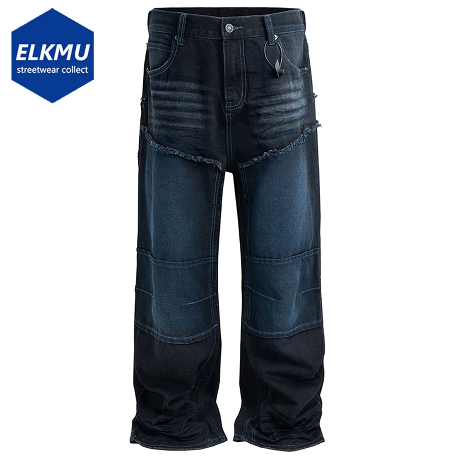 

Streetwear Hip Hop Baggy Jeans Men Harajuku Loose Straight Denim Pants Vintage Blue Jeans