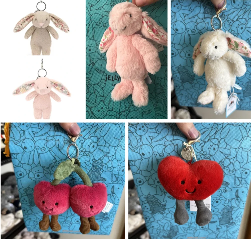 Diversão boneca de pelúcia pingente berinjela chifre saco boneca bonito criativo pequeno saco chaveiro