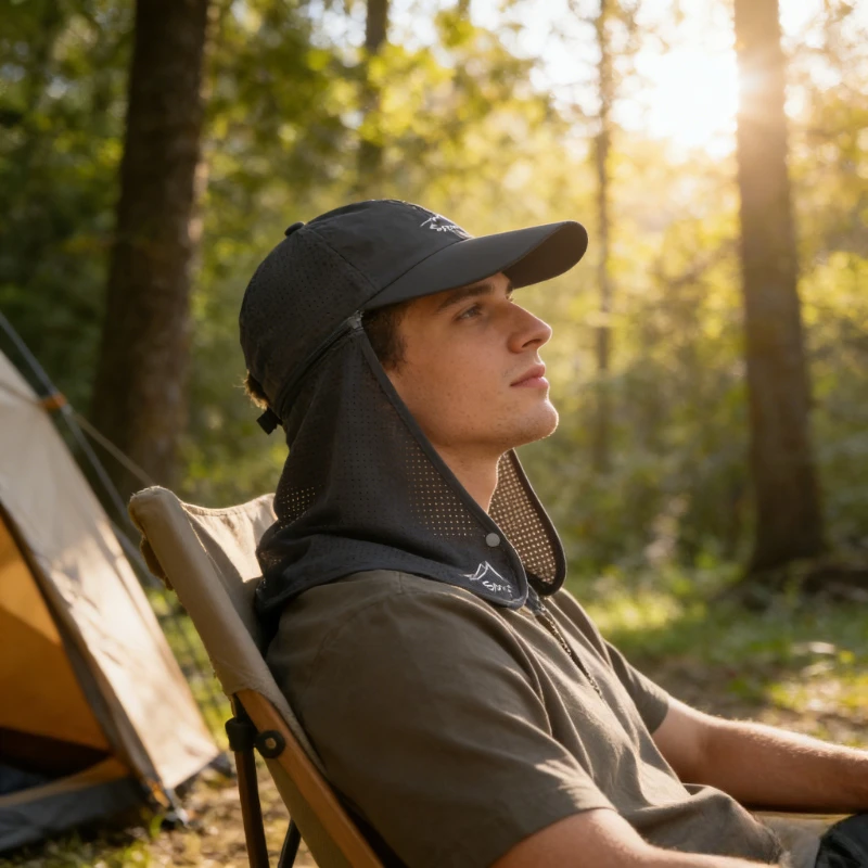 Essential Sun Hat for Summer, Men's Mountaineering and Fishing Quick-dry Fisherman Hat Outdoor with Scarf Baseball Cap for Women