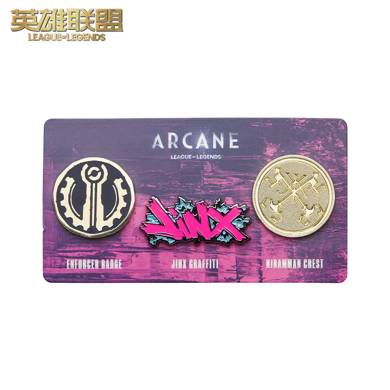 

Game LOL Arcane Jinx Official Badge Sets Funny Enamel Pin Brooch Backpack Clothing Accessories Cosplay Jewelry Gifts