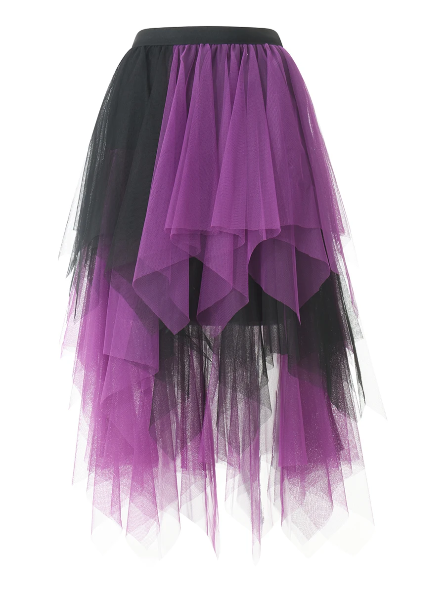 Women Tulle Half Dress Summer Spring Street Casual Party Gradient Layered Tulle Skirt