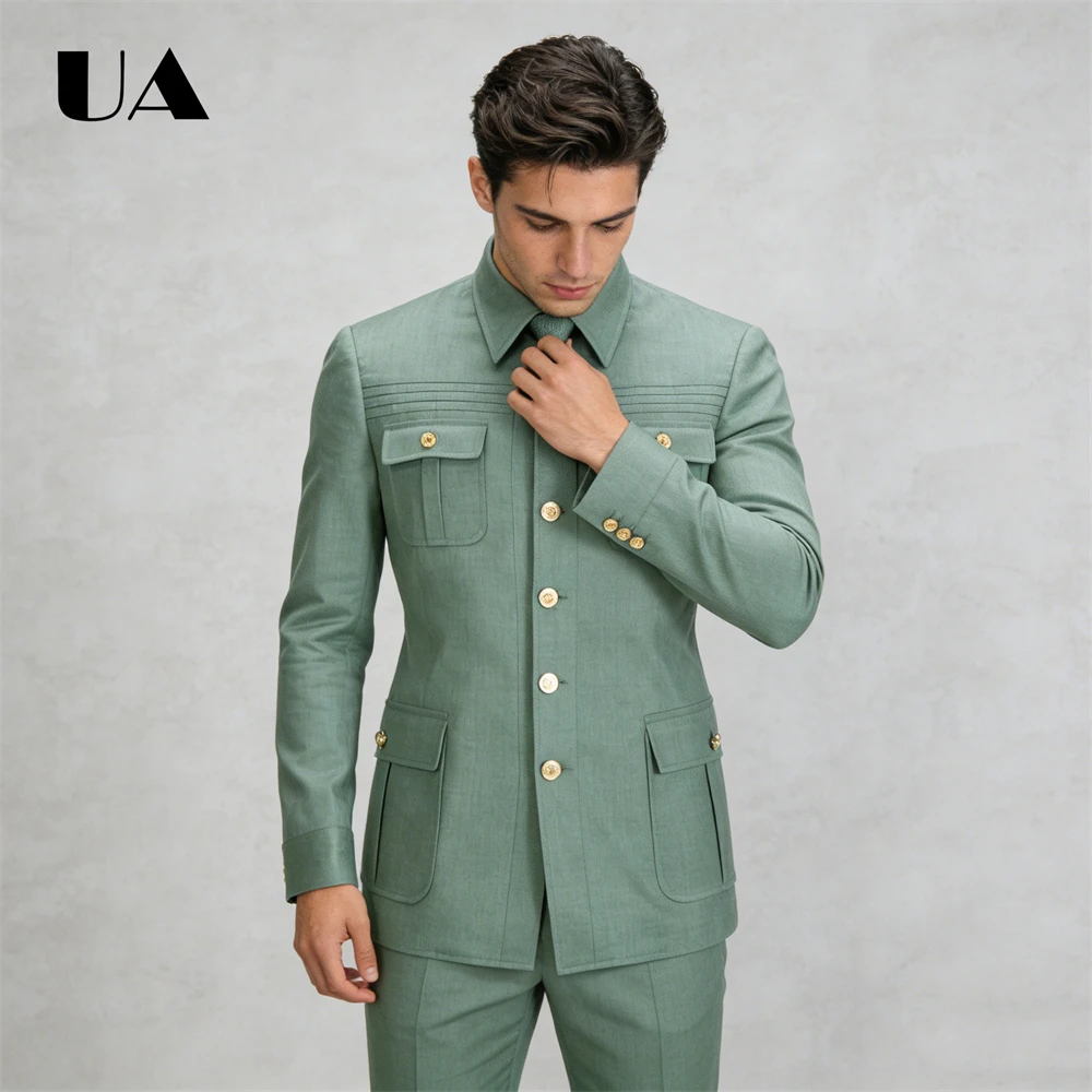 ชุดสูทสองชิ้นสำหรับงานเลี้ยง ไซส์ XXS-4XL ชุดสูทผู้ชายสำหรับงานแต่งงาน ชุดเจ้าบ่าว ชุดเพื่อนเจ้าบ่าว ชุดสูททางการมีกระเป๋า