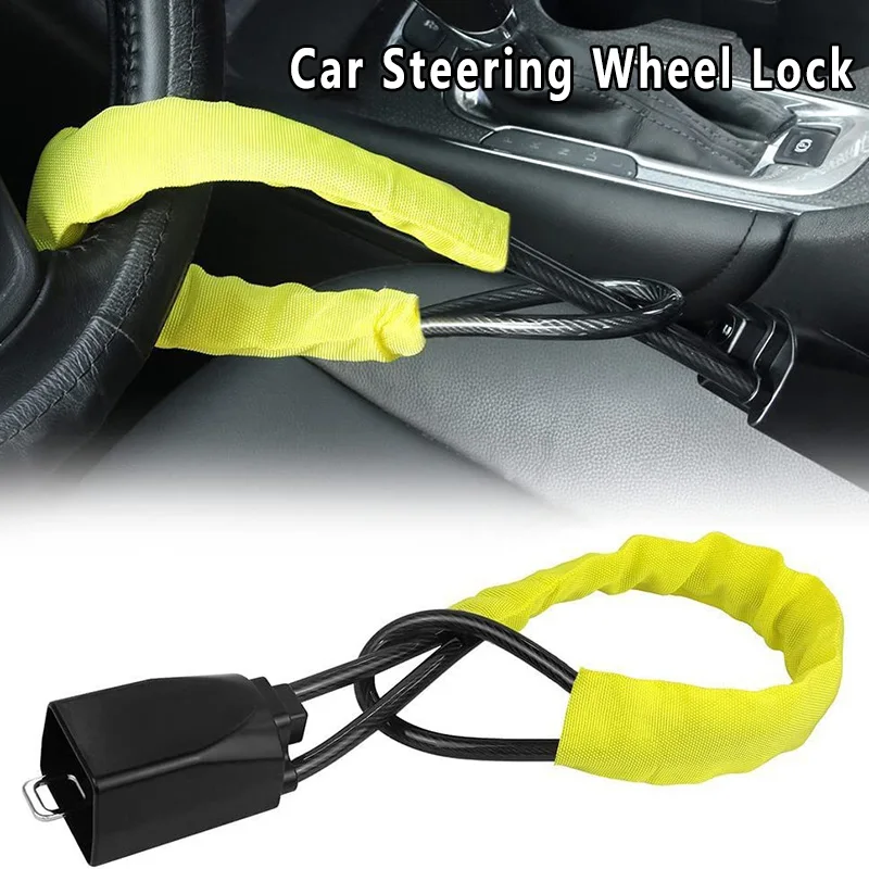 

Автомобильный руль, противоугонный замок, замок с пряжкой ремня безопасности, выдвижной замок со стальным тросом, прочный стальной тросовый замок для автомобиля