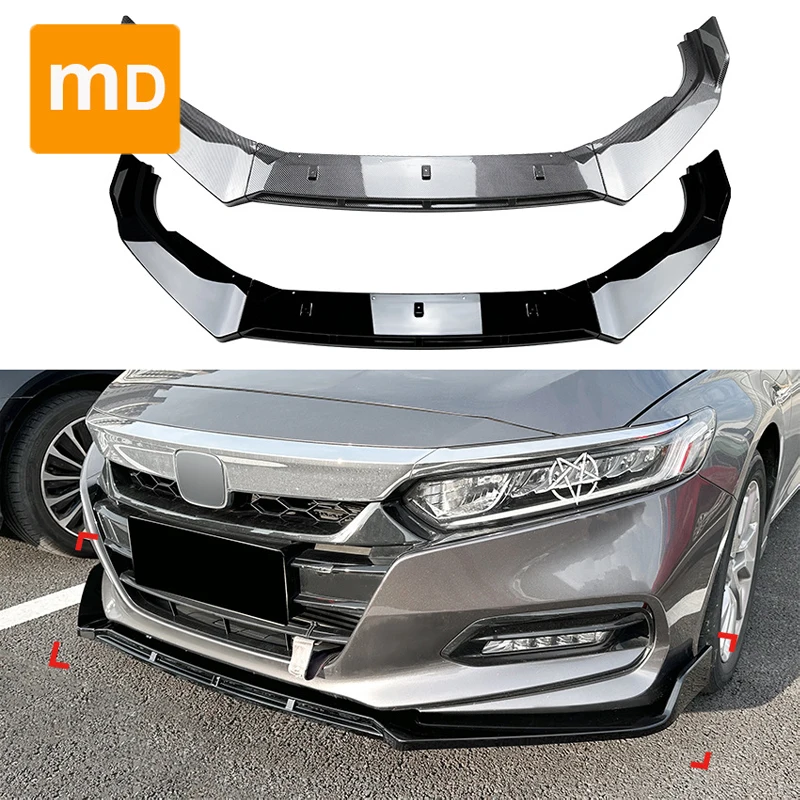 

Gloss Black Front Bumper Lip Diffuser Spoiler Splitter Body Kit Guards For Honda Accord 2018-2021 Car Accessories Upgrade