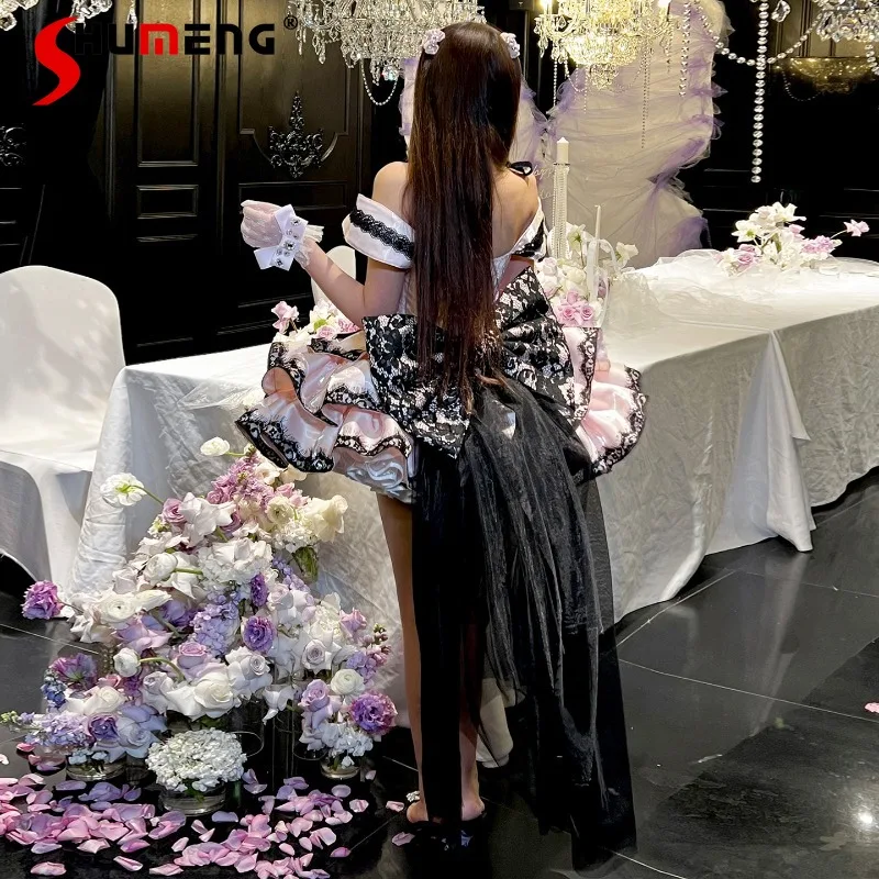 

Elegant Romantic Lace Dress Women's Luxury Slim Fit Sleeveless Boat Neck Formal Party Gown Vestidos New High End Banquet Dresses
