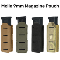 Outdoor Molle 9mm Magazine Pouch Single Mag Holder Universal Laser Cut Flashlight Pouch Knife Pocket Hunting Gear