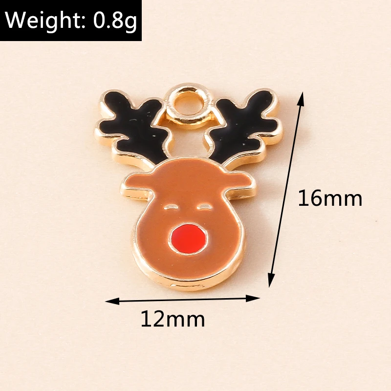Leslie 10 Stück Niedliche Emaille-Weihnachtskranz-Anhänger für Ohrringe Halsketten Weihnachtsgeschenke DIY Schmuckherstellung Zubehör – Detail 10