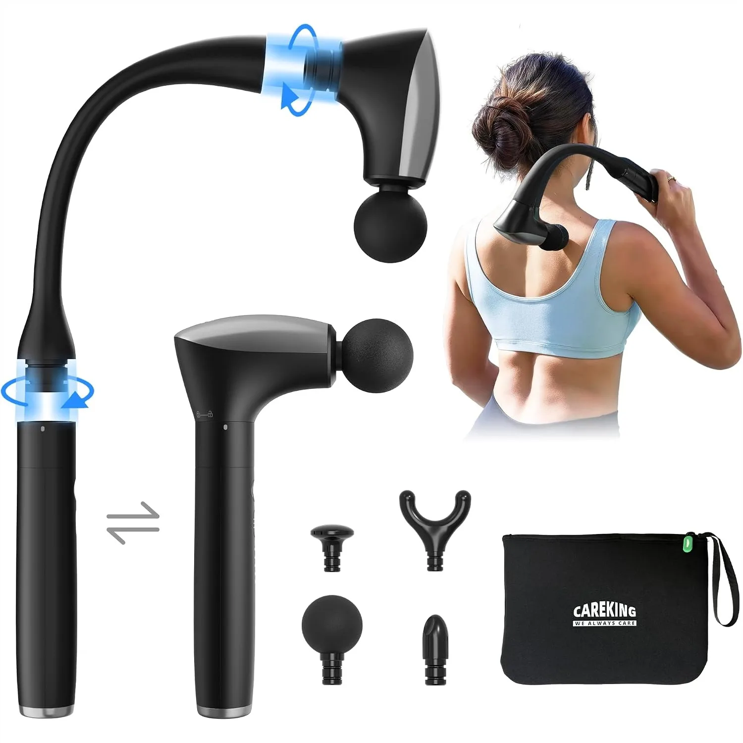 Detachable Muscle Massage Gun with Extension Handle