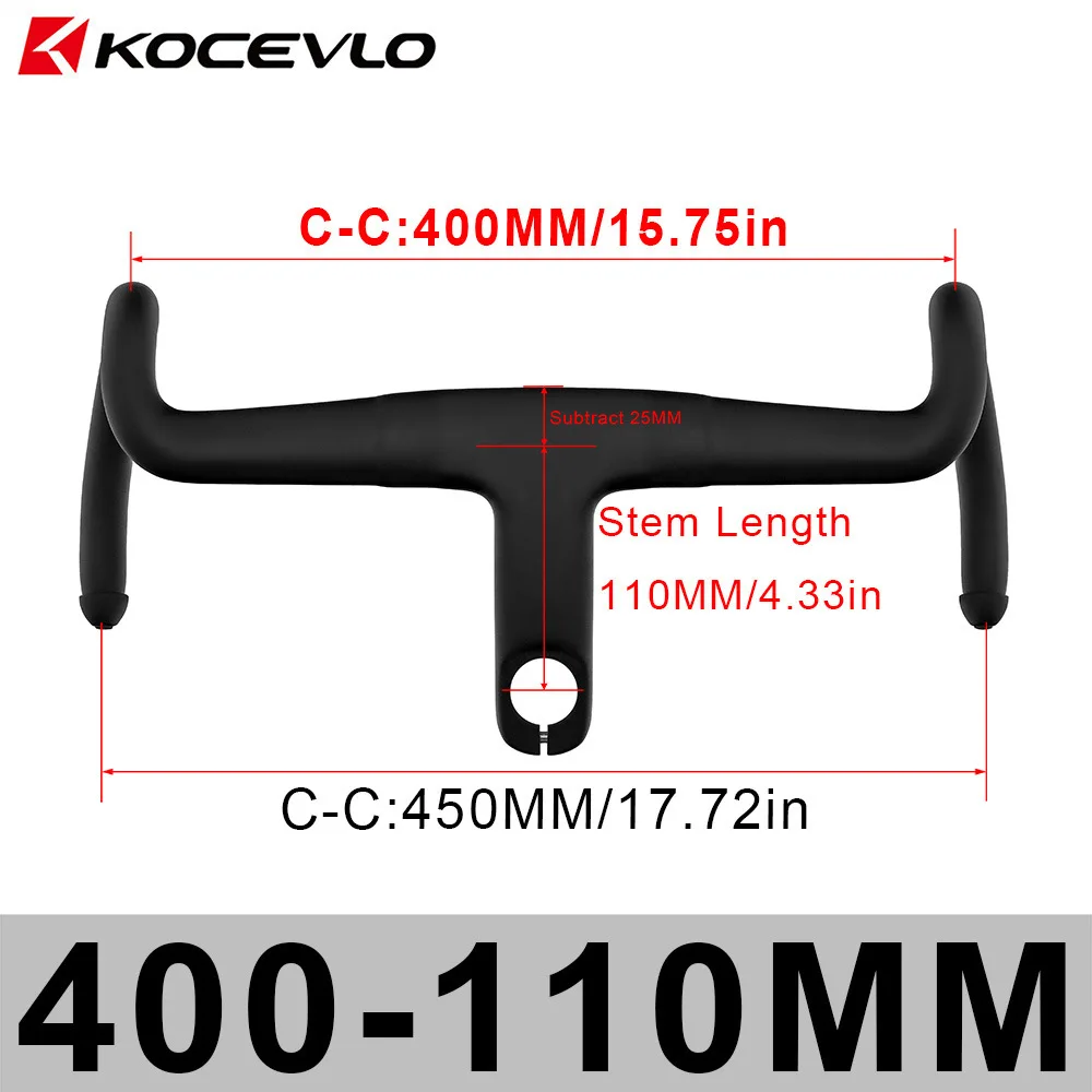 KOCEVLO K05 Full-Carbon Fiber Gravel Integrated One-Piece Drop Handlebar with Fully Internal Routing and Padding image 3
