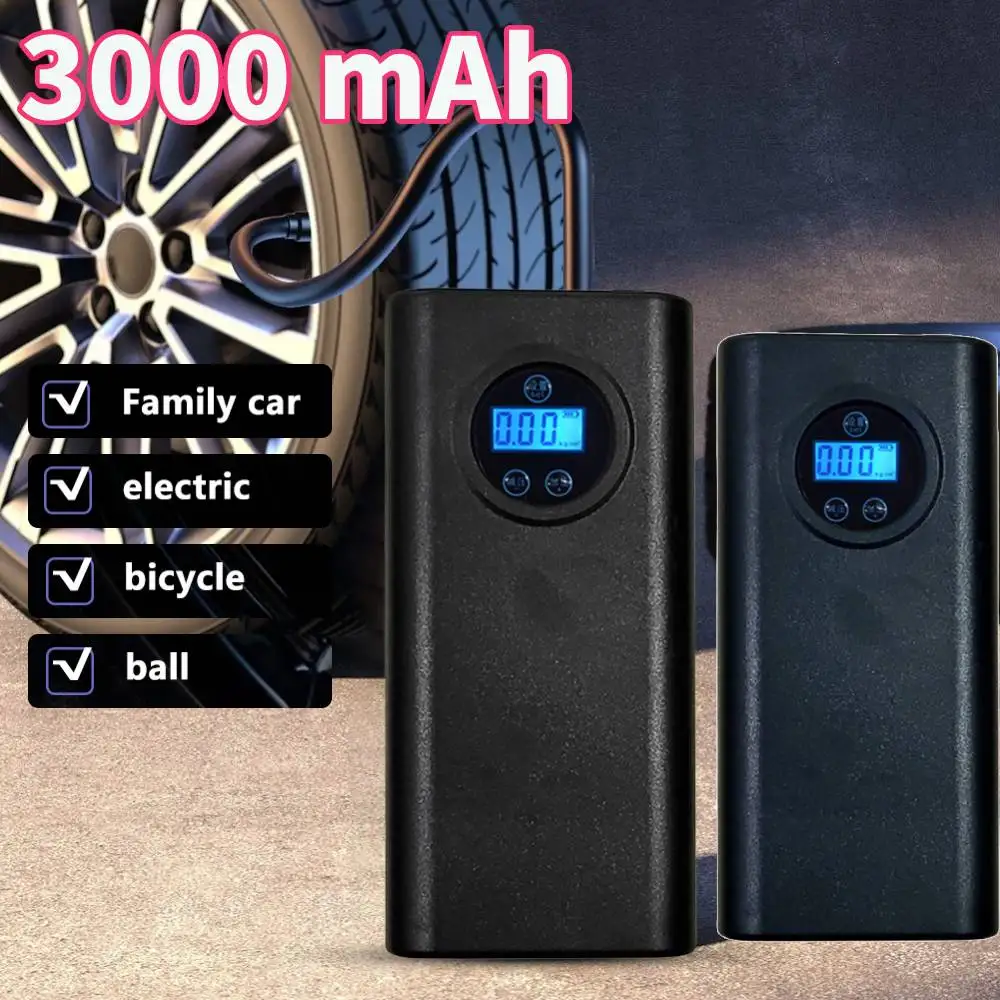 

Car Tyre Inflator Rechargeable Quick Inflating Electric Tire Pump LCD Display Small Air Pump with Digital Pressure Gauge 1500mAh