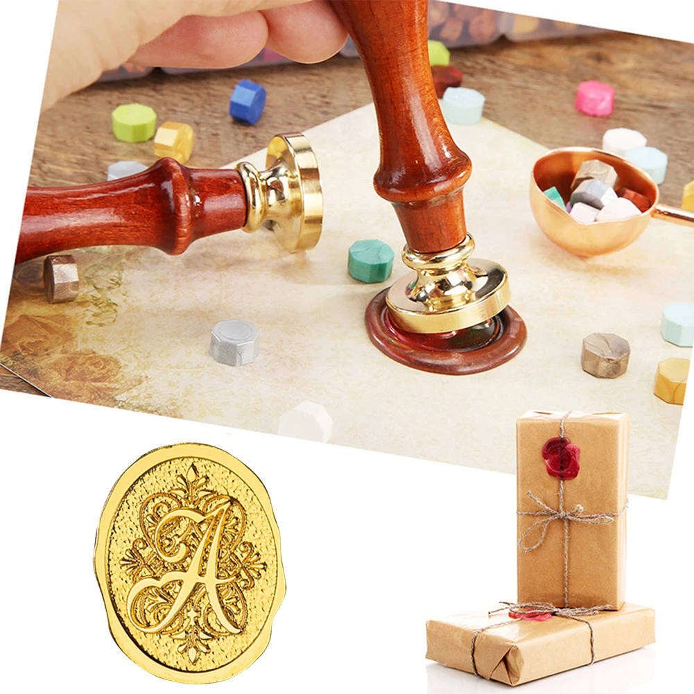 

Creative Sealing Wax Head Lettering Carving Exquisite Wax Sealing Head Classic Vintage Invitation Envelope for Gift Scrapbooking