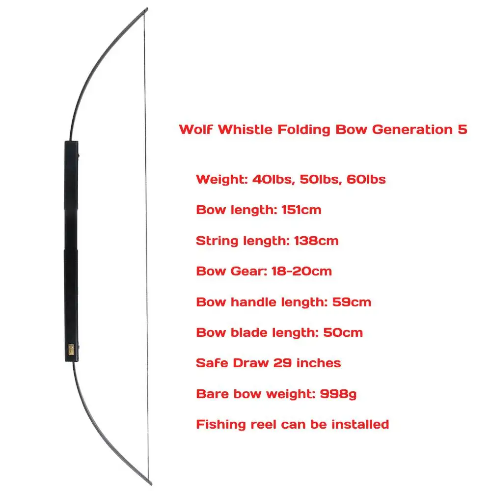 Wolf Whistle Folding Bow 5 Generation Portable Archery Equipment Adult Folding Bow Aluminum Alloy Bow and Arrow Shooting