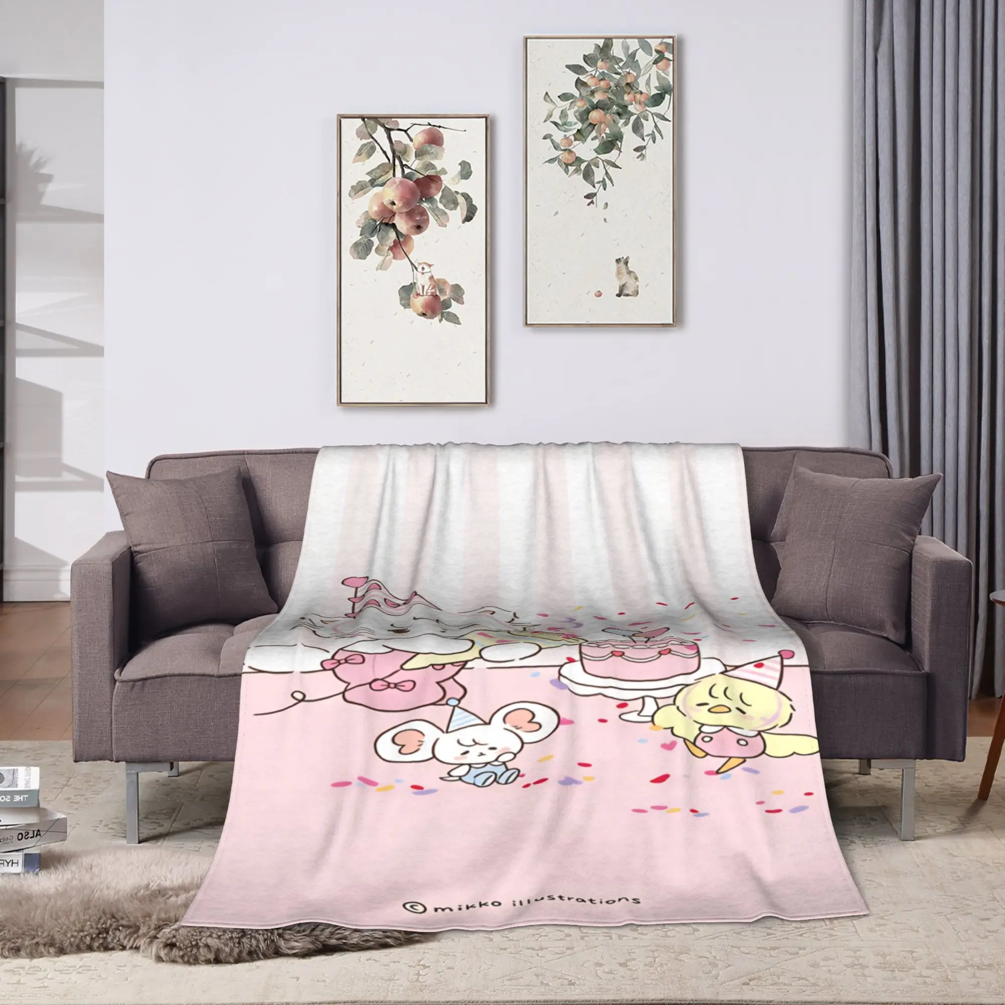 Warm Soft Blanket Airplane Travel Mikkos Mousses Bedding Throws  Flannel Bedspread For Home Decor Funny Sofa Bed Cover