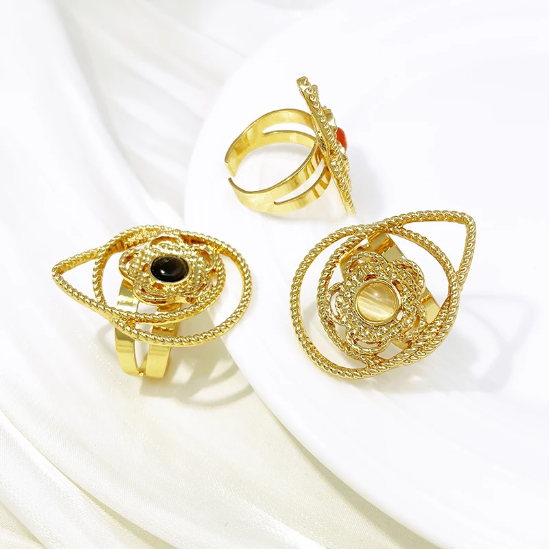 Dubai Gold Color Jewelry Set For Women White Stone Luxury Design 24k Gold Plated  Necklace Earring Ring Bracelet 4Pcs