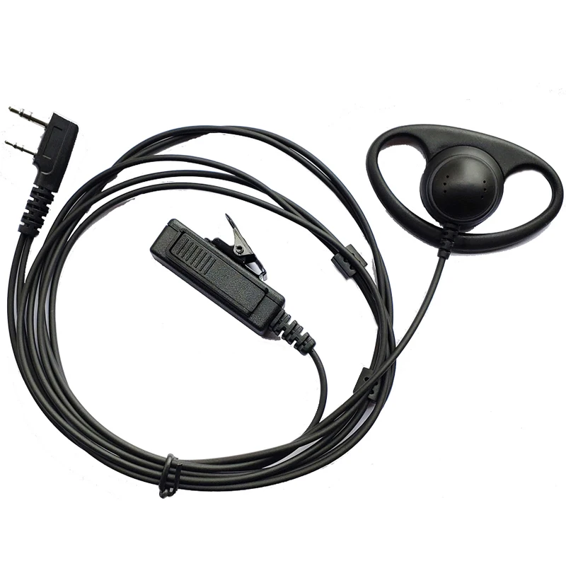 D Shape Two Way Radio Earphone Mic for Kenwood Baofeng, UV-5R, UV5R Headset