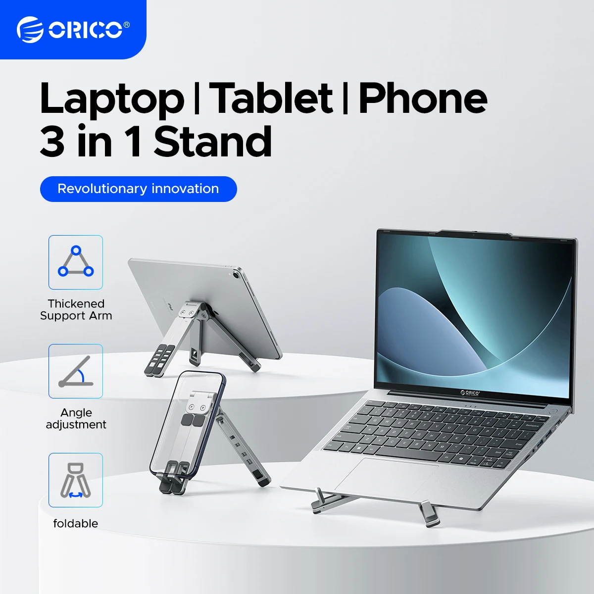 Soporte para ordenador portátil ORICO para Macbook Air Pro, soporte Vertical plegable de aluminio para portátil, soporte para Macbook Pro, soporte para tableta y teléfono