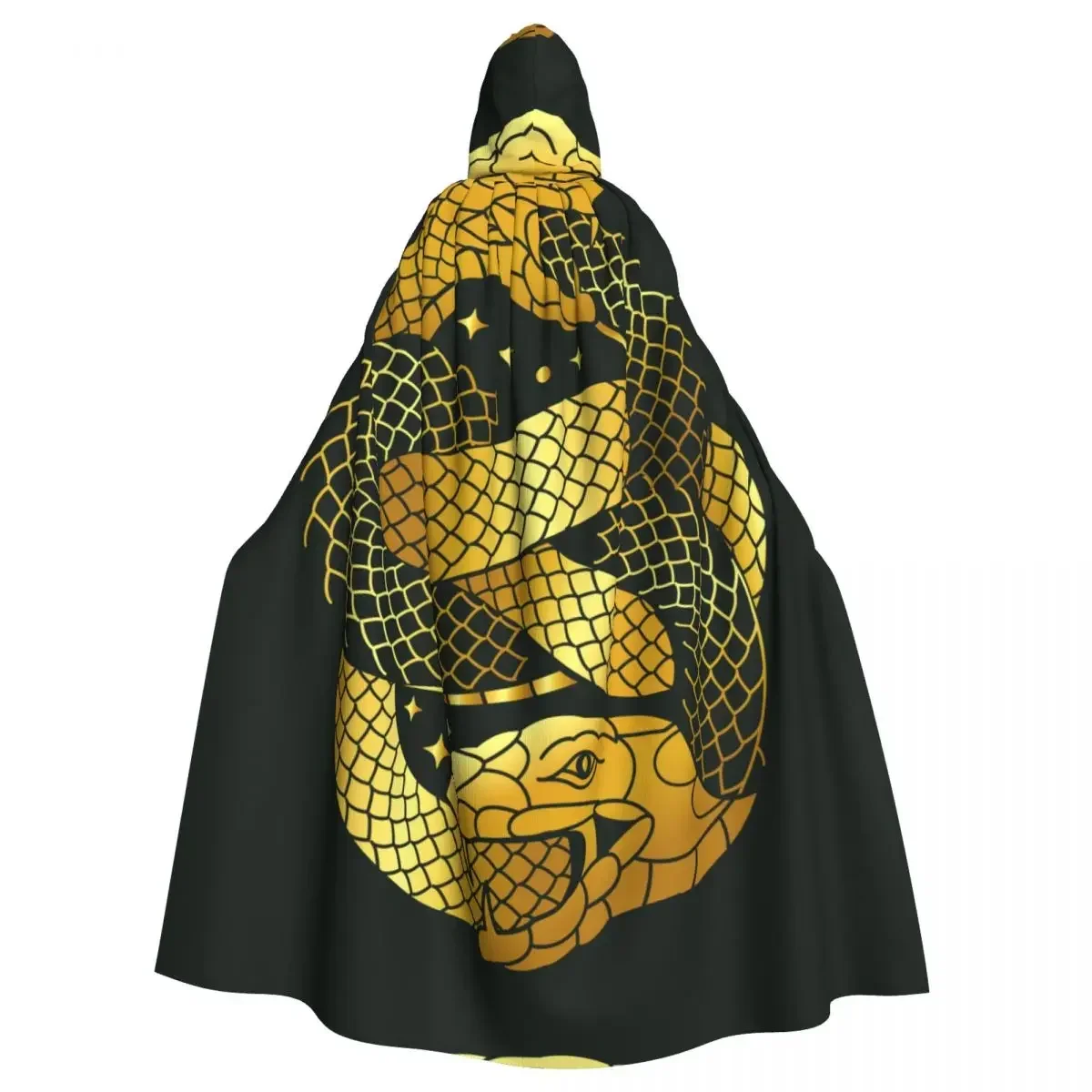 

Adult Cloak Cape Hooded Snake Medieval Costume Witch Wicca Vampire Elf Purim Carnival Party