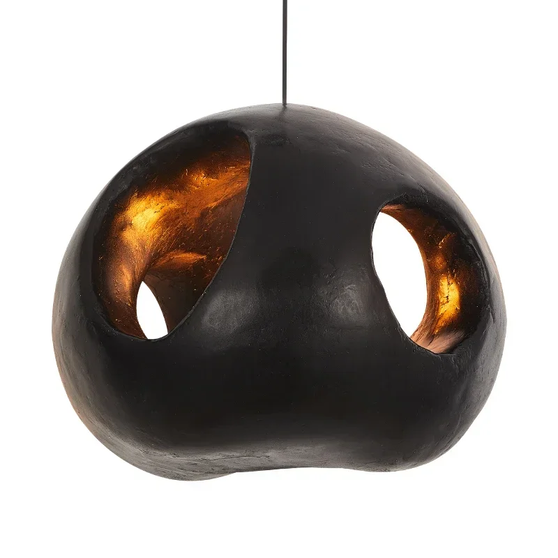 Imagem -05 - Modern Wabi Sabi Led Pendant Lamp Lustre Minimalista Preto Creative Home Decor Light Sala de Jantar Cozinha Quarto Designer