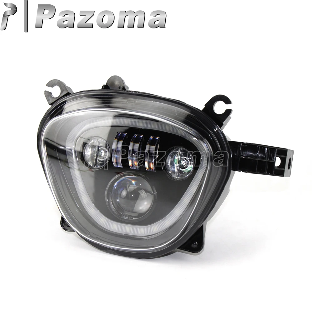 Motorcycle Black LED Headlight 6500K 110W DRL High Low Beam Headlamp Custom For Suzuki Boulevard M109R VZR1800 M90 2006-2019