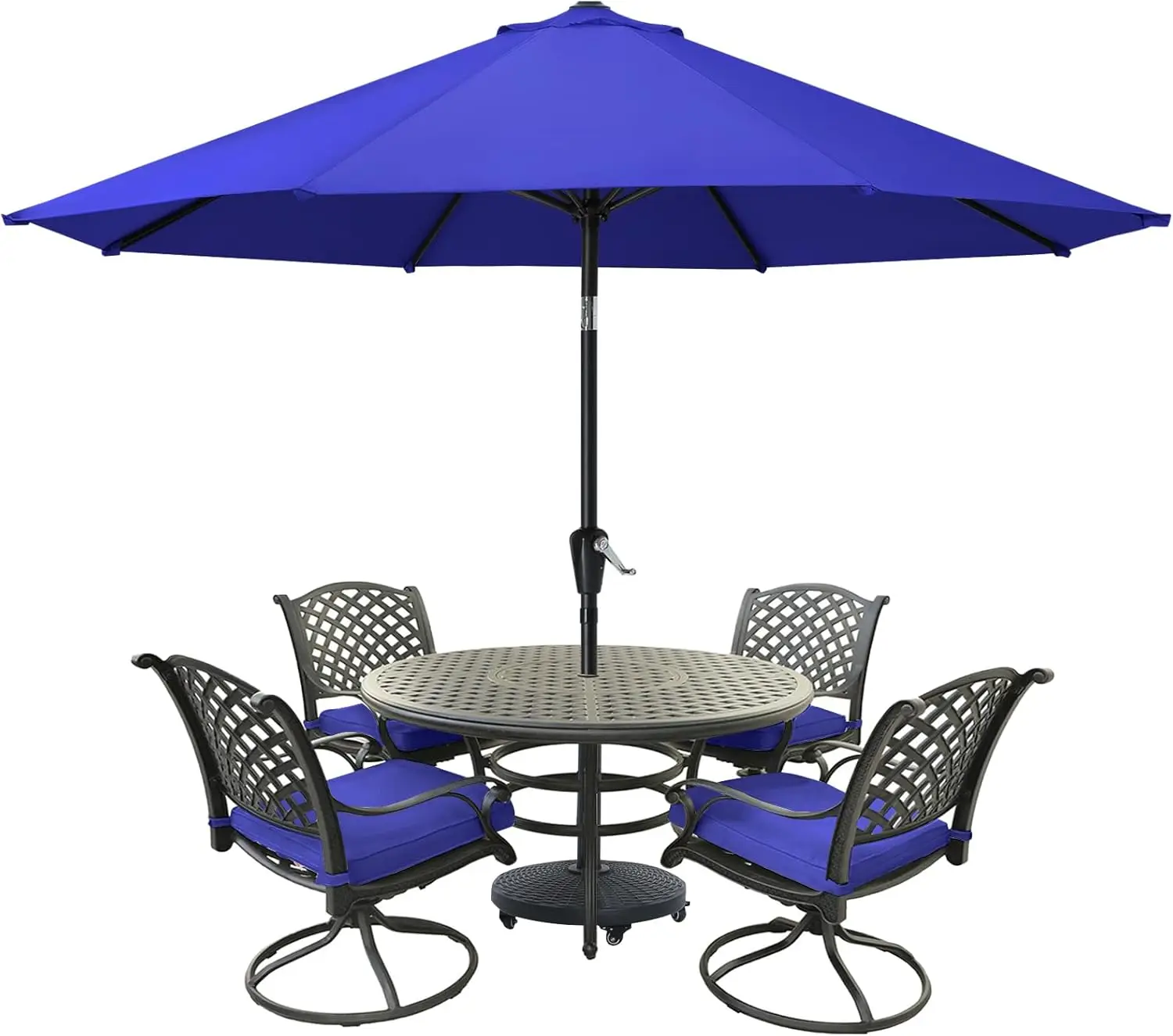 

Patio Umbrella for Outdoor Market Table -8 Ribs (9ft,Blue)