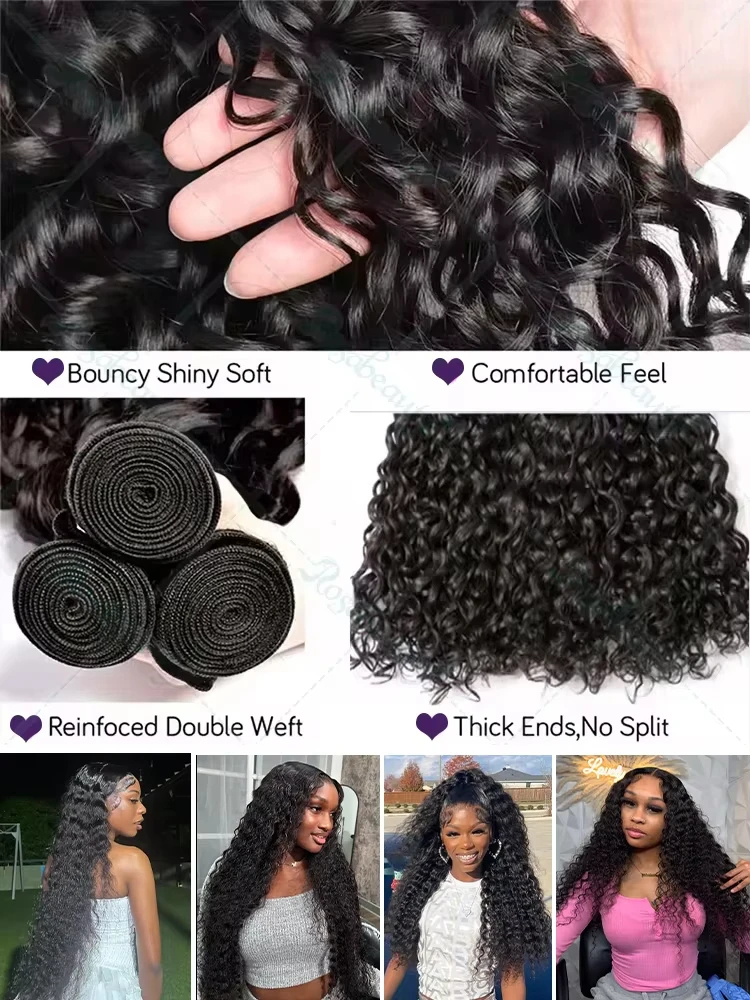 30 40 بوصة 100% حزم الشعر البشري 16A موجة عميقة مجعد البرازيلي 3 4 حزم شعر مستعار نسج وصلات شعر عذراء الشعر الخام الباروكات