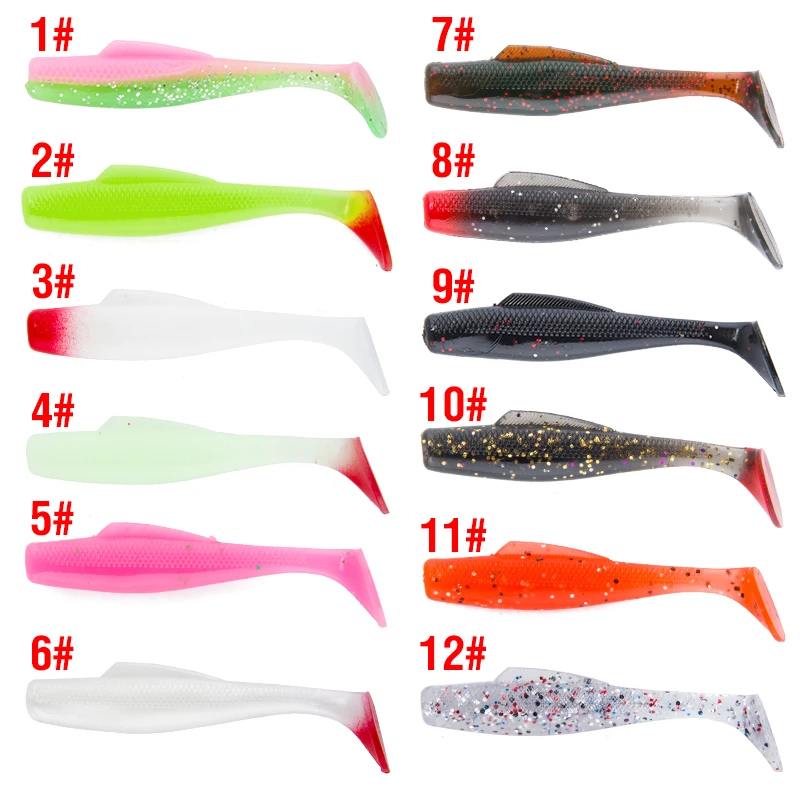 6 Stück/Beutel Weicher Angelköder 8cm/5g Plastik-Swimbait Schwanz-Weichköder Silikon-Angelköder Künstlicher Köder für Forelle und Barsch – Detail 5