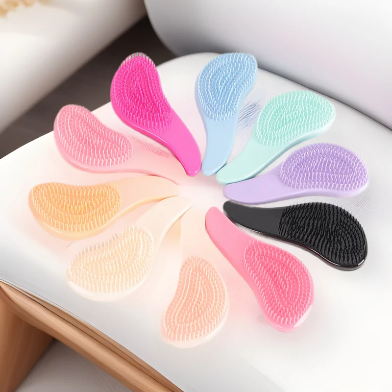 

Pure Color Massage Comb Soft Toothed Plastic Hair Comb No Tangle Dry Wet Use Cross-Border Comb Fly Personal Care Tool