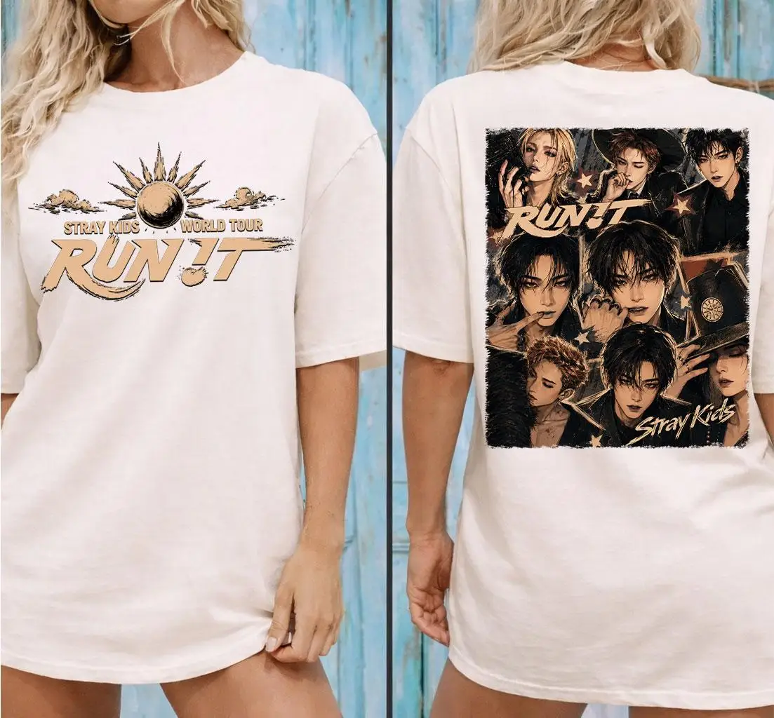 Stray Kids World Tour Run It Shirt Stray Kids This and That T-Shirt Stray Kids World Tour Shirt Stray Kids Member Run It Stray Kids – Detail 3