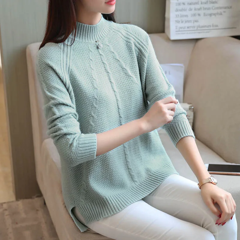 

Fashion Autumn and Winter New Sweater Women's Korean Style Loose Base Women's Sweater Trendy Long Sleeve Knitted Top