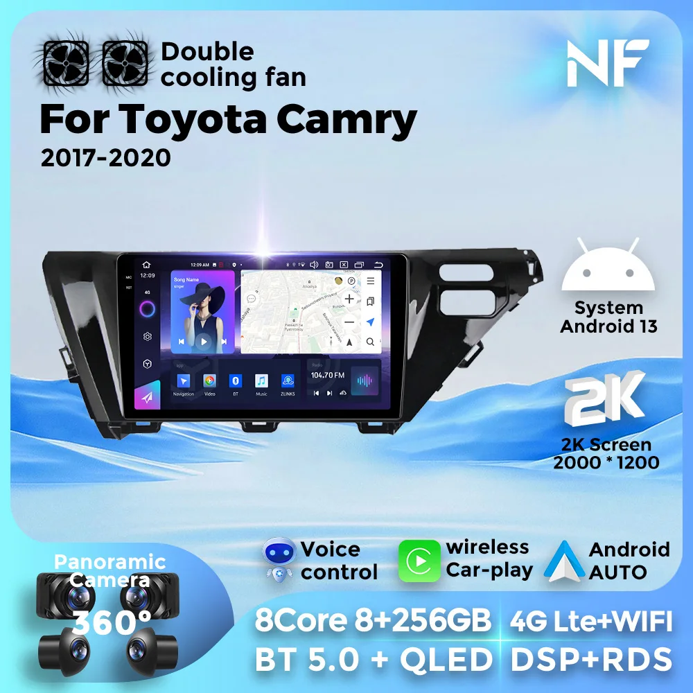 

Android13 For Toyota Camry 2017-2020 Car Radio Multimedia Player GPS Navigation For Wireless Carplay Android Auto GPS WIFI DSP