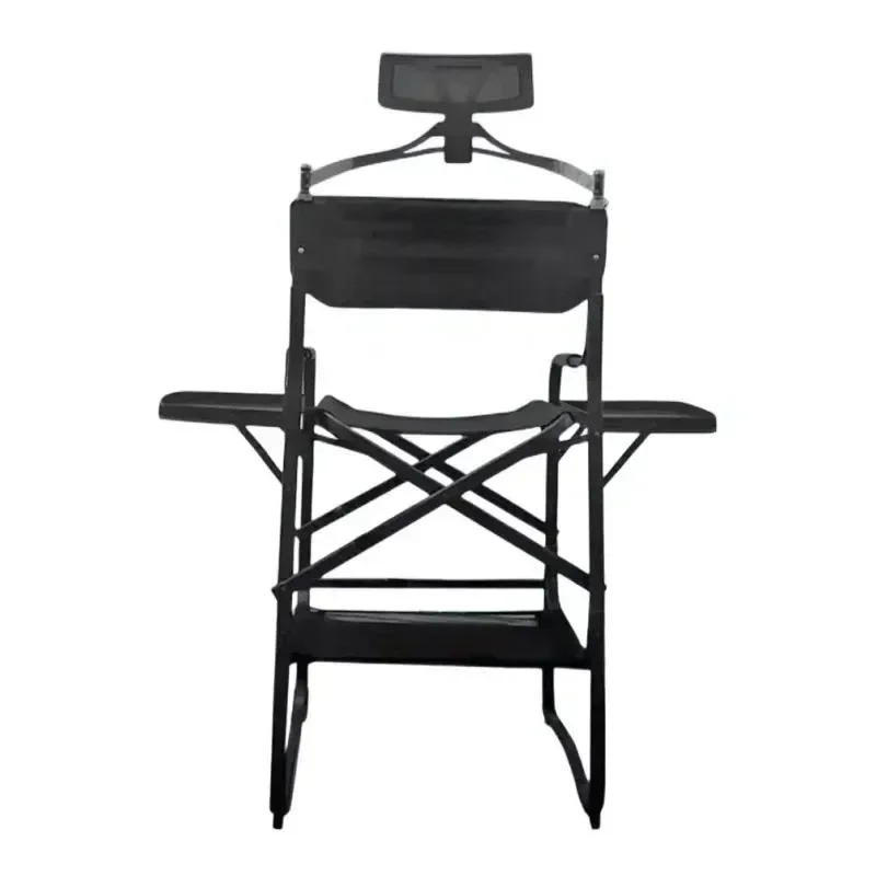 Tall Directors Chair Heavy Duty Bar Height Folding Makeup Chair Padded Seat with Side Table Foot Rest for Camping Home or Patio