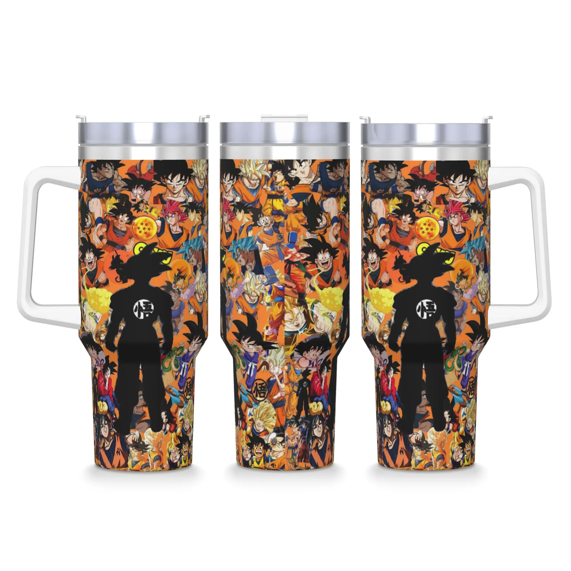 Stainless Steel Tumbler D-Dragons Ball Anime Mugs Cup With Straws  Beach Cold and Hot Water Bottle Portable 40oz Thermal Mug